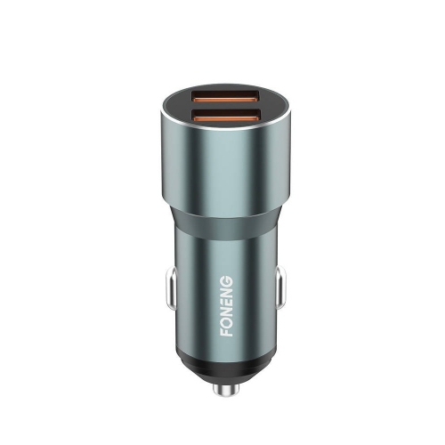 Зарядно за кола 12V Foneng C19, 36W, 2xUSB, QC3.0, сребристо