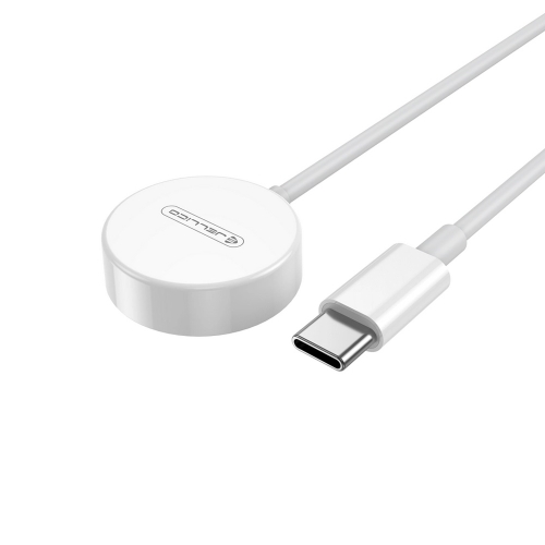 Кабел за зареждане Jellico W9, USB-C, съвместим с Apple Watch, 3W, 1 метър, бял
