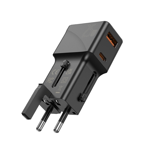 Зарядно Jellico S6, PD, 25W, 1xUSB-C, 1xUSB, QC3.0, черен