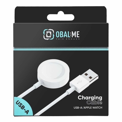 Безжично зарядно Obal-Me за Apple Watch USB-A, бял
