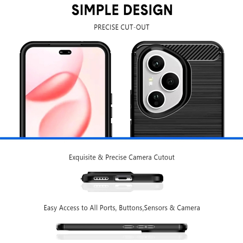 Силиконов калъф Carbon за Honor 400 Pro, черен