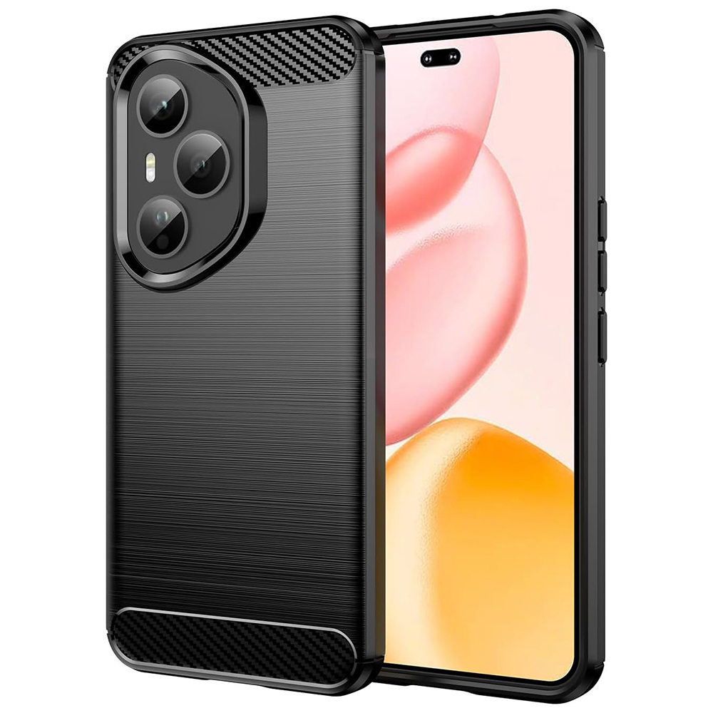 Силиконов Калъф Techsuit Carbon Fibre Brushed за Honor 400 Pro, черен