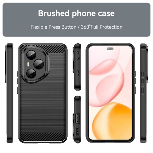 Силиконов Калъф Techsuit Carbon Fibre Brushed за Honor 400 Pro, черен