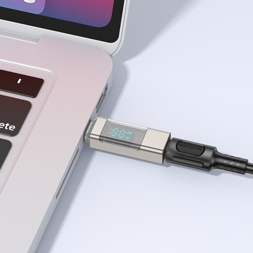 Адаптер Borofone BV25, USB-C към USB-C, с дисплей, сив