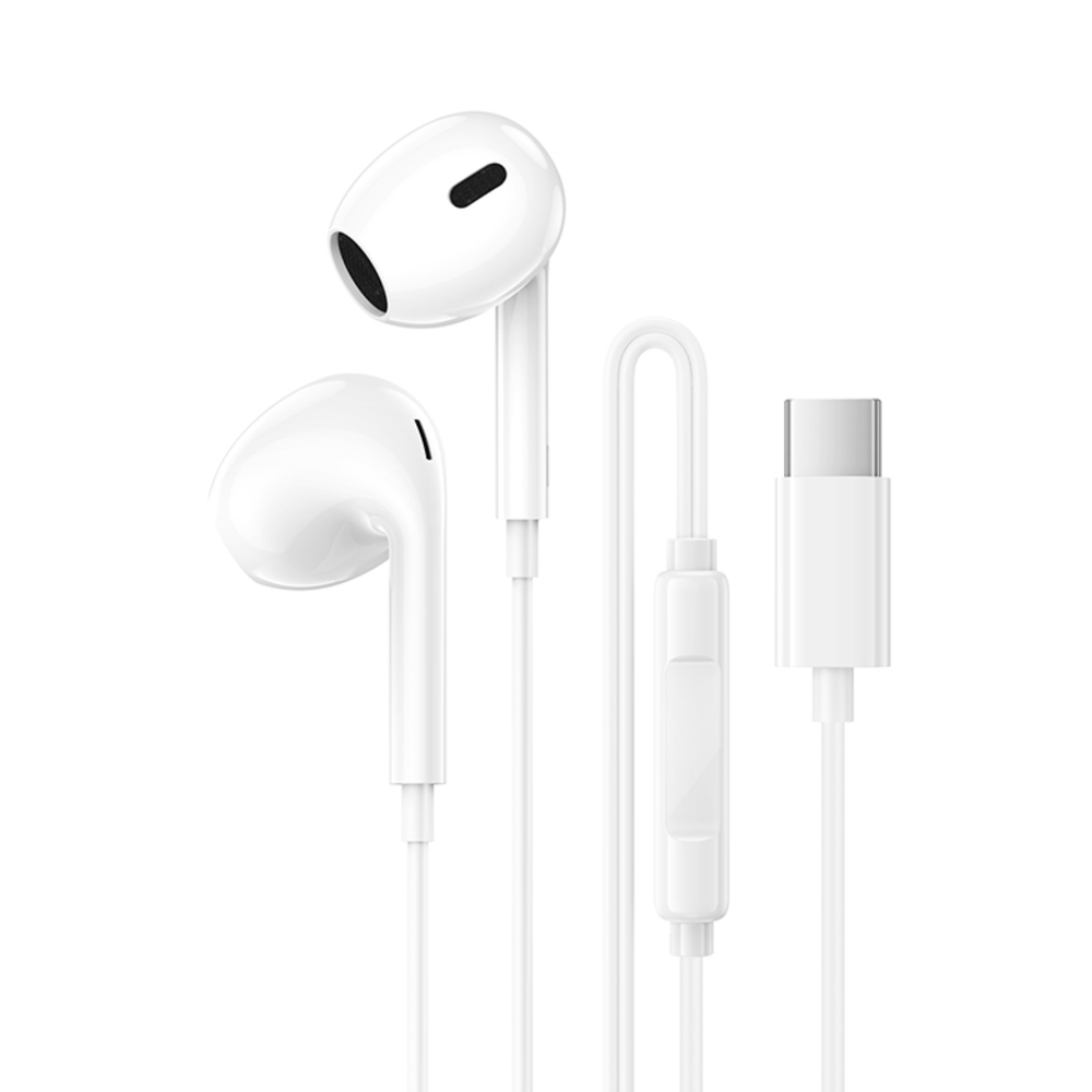 Слушалки с микрофон Borofone BM100 Max Fuente, USB-C, бял