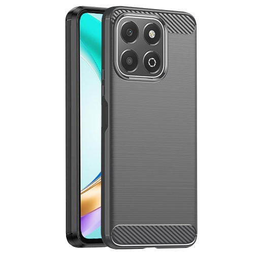 Силиконов калъф Carbon Fibre Brushed за Honor X6b, черен