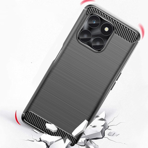 Силиконов калъф Carbon Fibre Brushed за Honor X6b, черен
