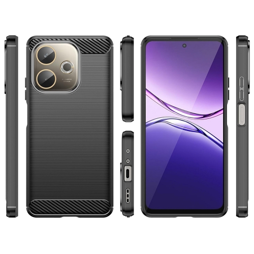Силиконов калъф Carbon Fibre Brushed за Oppo A5 Pro 5G, черен