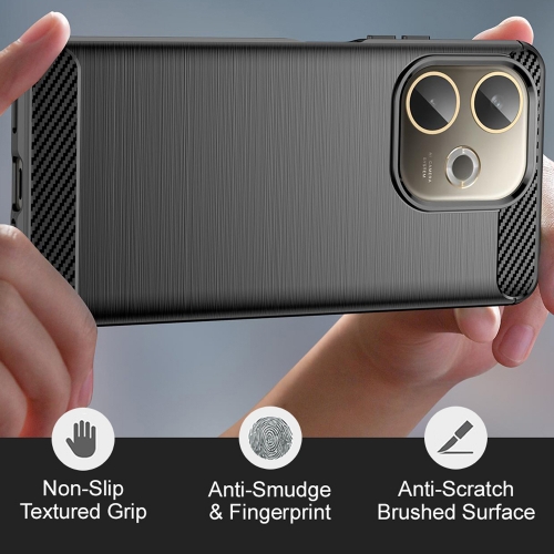 Силиконов калъф Carbon Fibre Brushed за Oppo A5 Pro 5G, черен