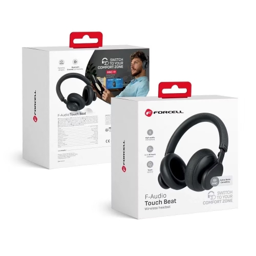 Безжични слушалки Forcell F-Audio Touch Beat ANC, черни