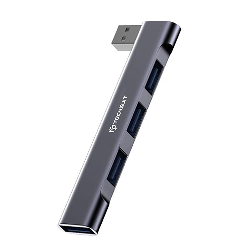 Преходник Techsuit Docking Station ZenithDock H14, 4 in 1, USB-A, 3x USB 2.0, 1x USB 3.0, сив