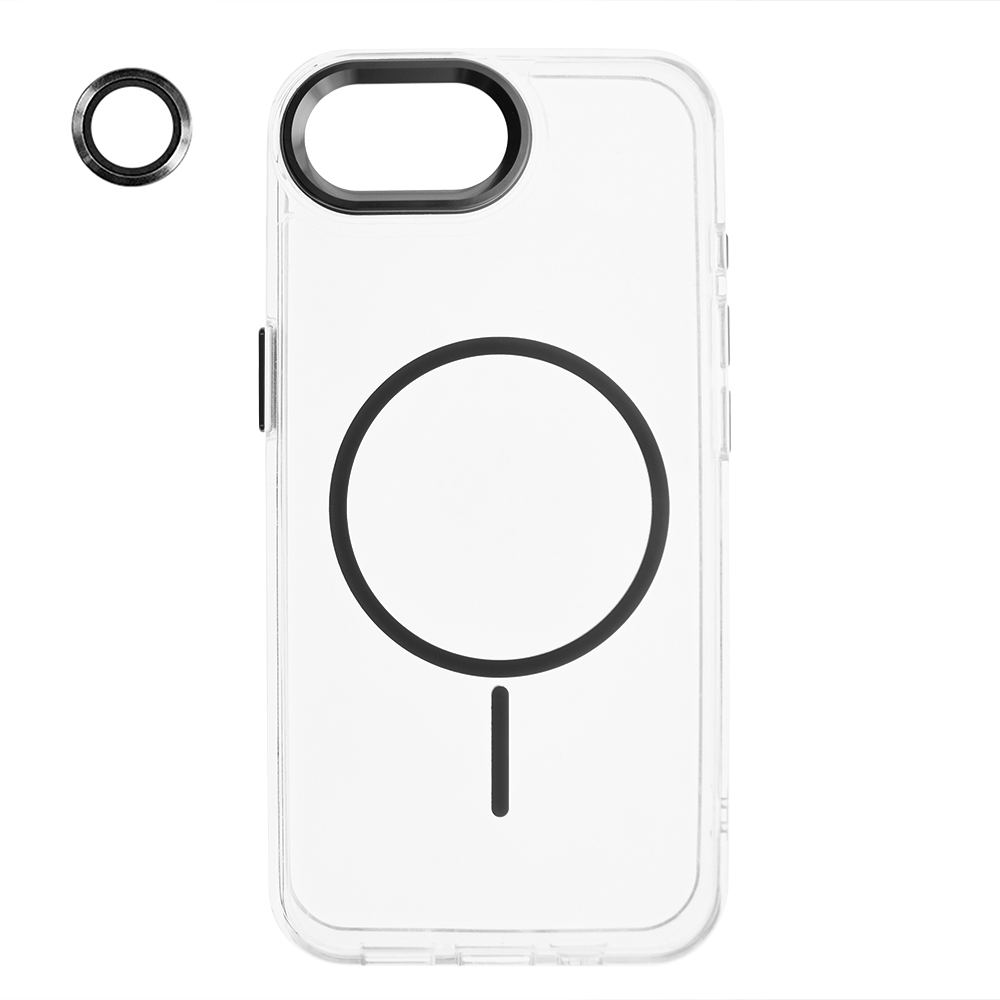 Калъф Resistant Creative MagSF за iPhone 16e/17e, прозрачен - черен