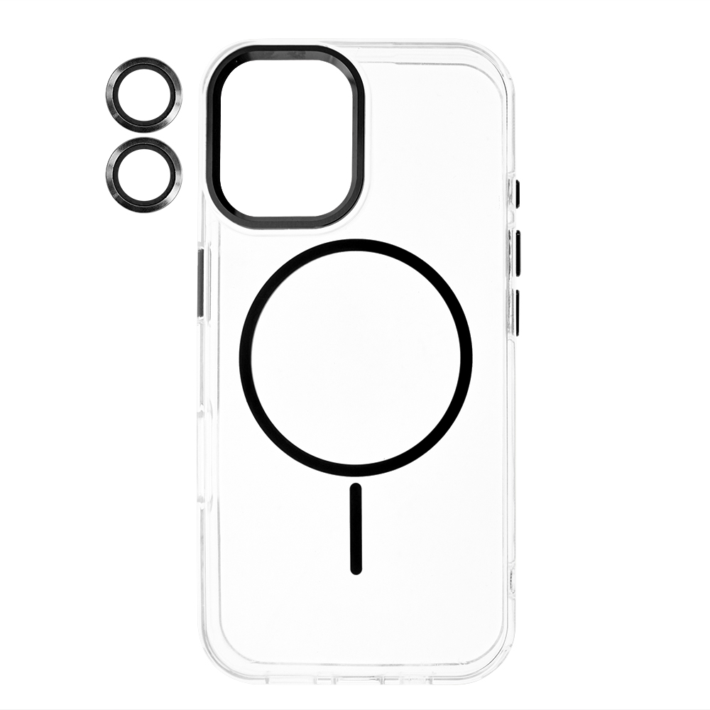 Калъф Resistant Creative MagSF за iPhone 16 Plus, прозрачен - черен