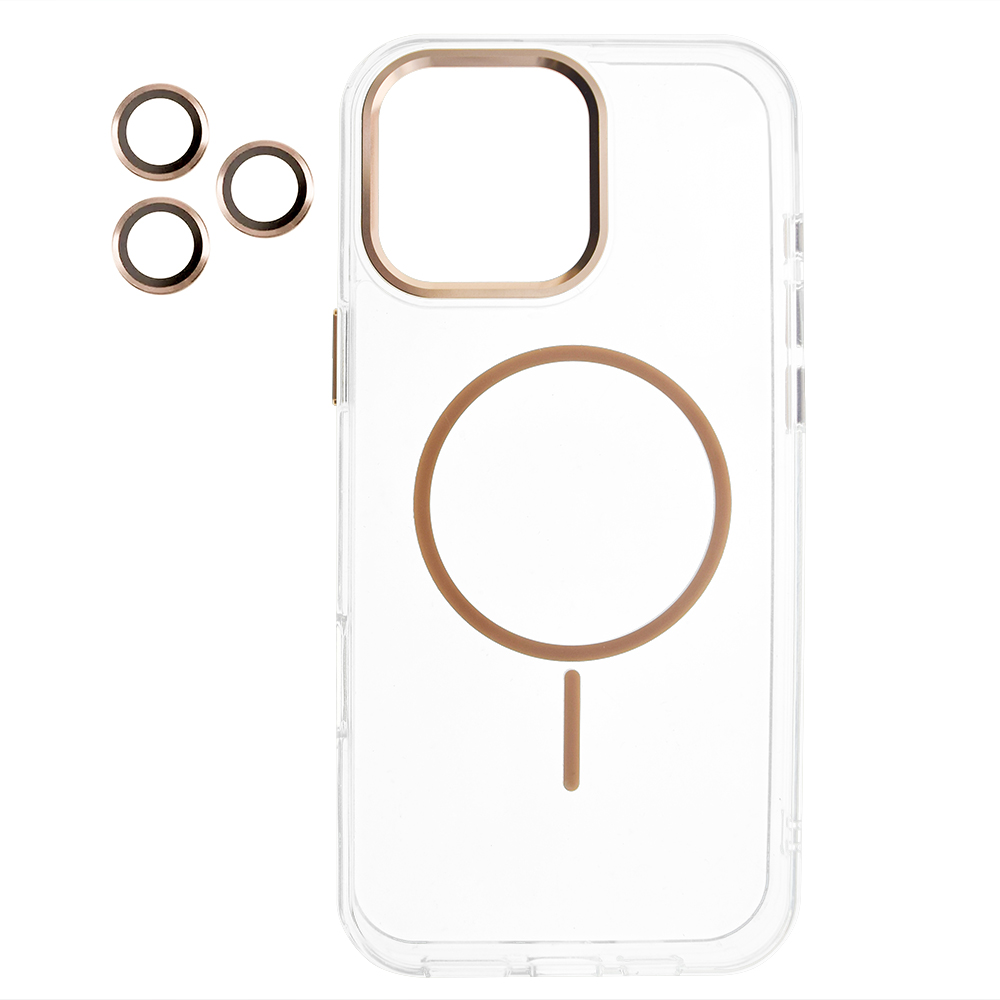 Калъф Resistant Creative MagSF за iPhone 16 Pro Max, прозрачен - златист