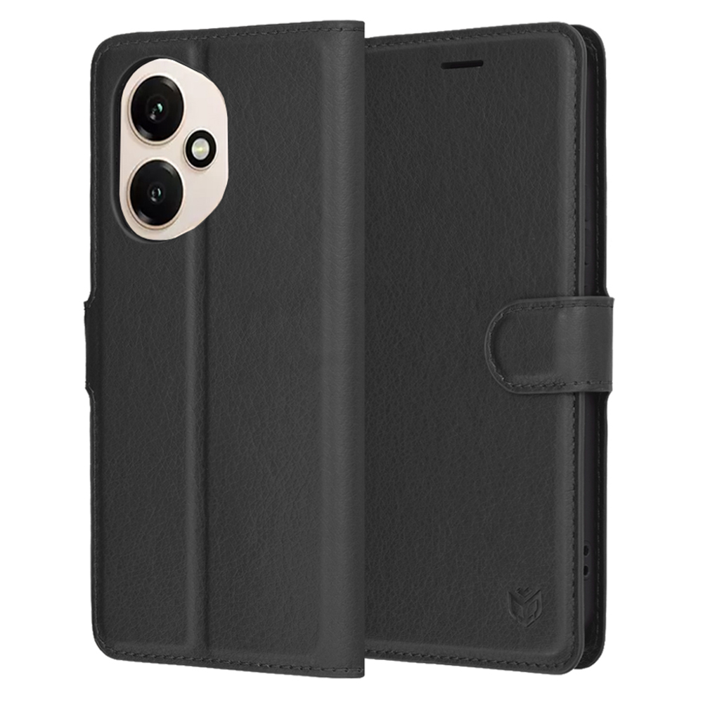 Калъф тефтер Techsuit Leather Folio за Honor 400, черен