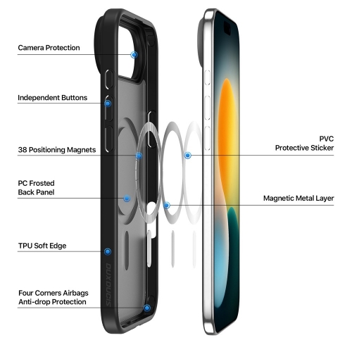 Калъф Dux Ducis Yind MagSF за iPhone 17 Air, черен