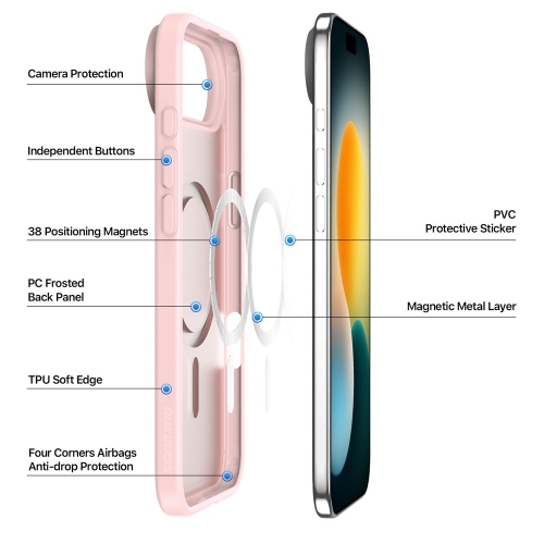 Калъф Dux Ducis Yind MagSF за iPhone 17 Air, светло розов