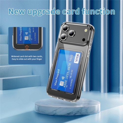 Калъф Card Holder за iPhone 17 Pro Max, прозрачен