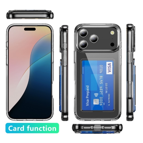Калъф Card Holder за iPhone 17 Pro Max, прозрачен