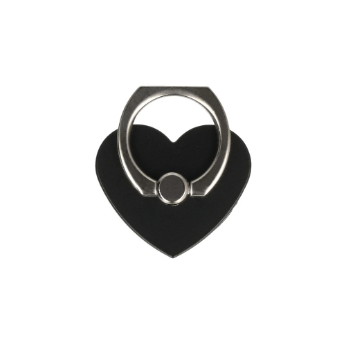 Държач за телефон Ring Heart, черно сърце