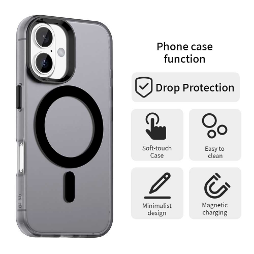 Пластмасов калъф Anti Drop Hybrid MagSF за iPhone 17, черен