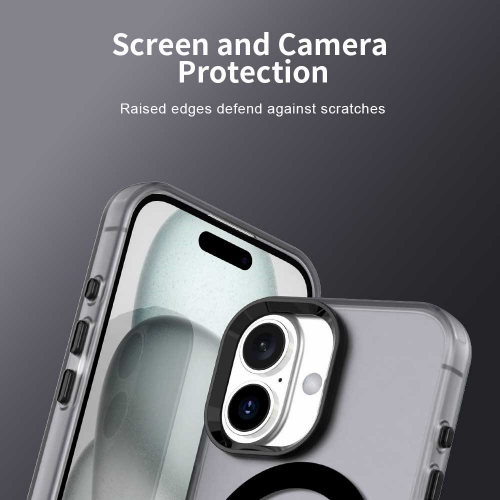 Пластмасов калъф Anti Drop Hybrid MagSF за iPhone 17, черен
