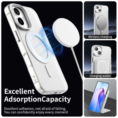Пластмасов калъф Anti Drop Hybrid MagSF за iPhone 17, бял