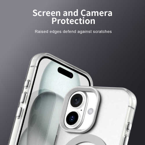 Пластмасов калъф Anti Drop Hybrid MagSF за iPhone 17, бял