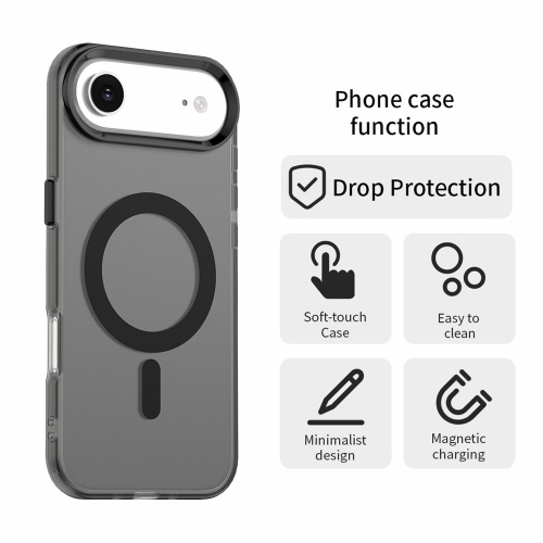 Пластмасов калъф Anti Drop Hybrid MagSF за iPhone 17 Air, черен