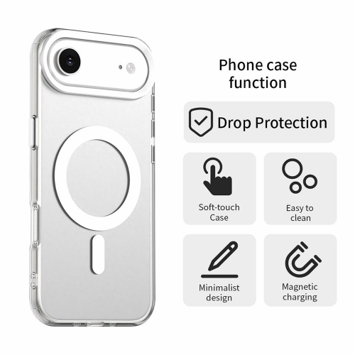 Пластмасов калъф Anti Drop Hybrid MagSF за iPhone 17 Air, бял