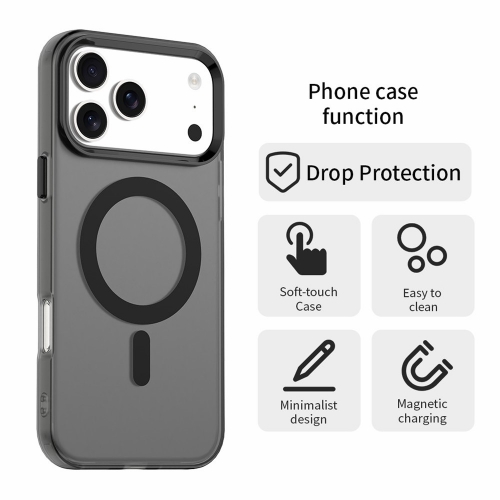Пластмасов калъф Anti Drop Hybrid MagSF за iPhone 17 Pro, черен