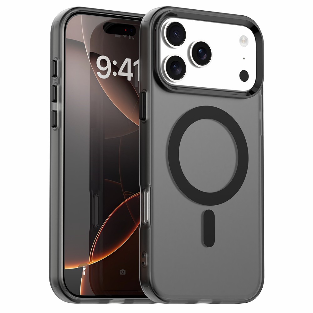 Пластмасов калъф Anti Drop Hybrid MagSF за iPhone 17 Pro Max, Черен