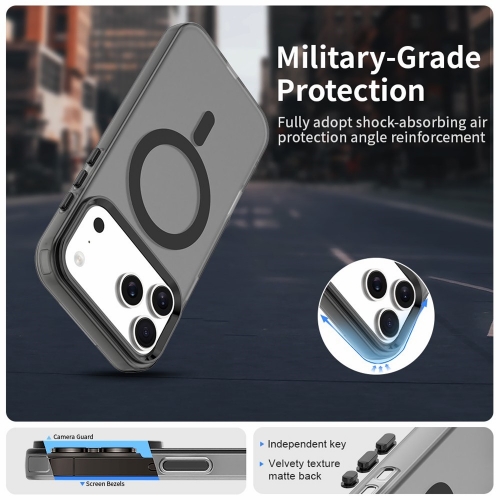 Пластмасов калъф Anti Drop Hybrid MagSF за iPhone 17 Pro Max, Черен