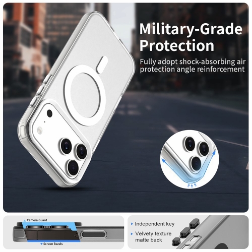 Пластмасов калъф Anti Drop Hybrid MagSF за iPhone 17 Pro Max, бял