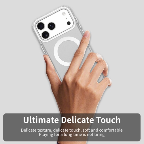 Пластмасов калъф Anti Drop Hybrid MagSF за iPhone 17 Pro Max, бял