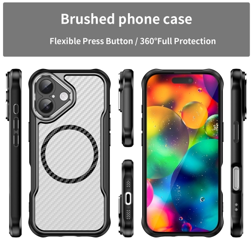 Калъф MagSF Hybrid Carbon за iPhone 17, черен