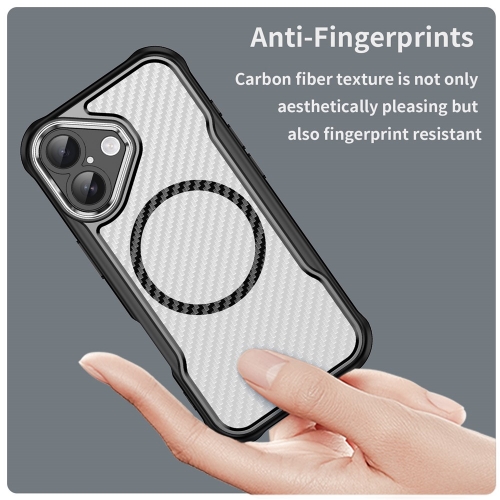 Калъф MagSF Hybrid Carbon за iPhone 17, черен