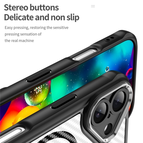 Калъф MagSF Hybrid Carbon за iPhone 17, черен