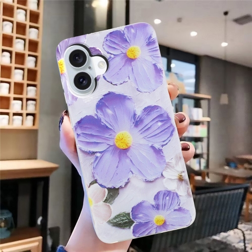 Силиконов калъф за iPhone 17, Лилави цветчета 