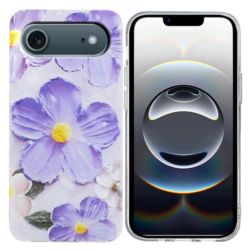 Силиконов калъф за iPhone 17 Air, лилави цветчета