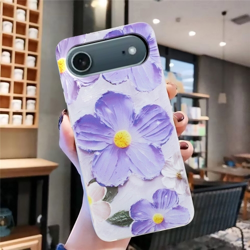 Силиконов калъф за iPhone 17 Air, лилави цветчета