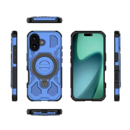 Калъф Magnetic Metal Kickstand за iPhone 17, син