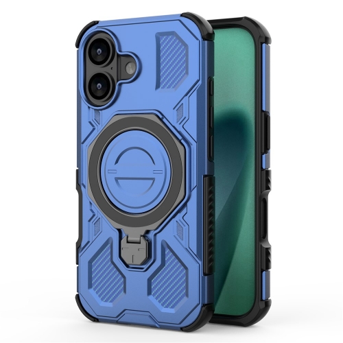 Калъф Magnetic Metal Kickstand за iPhone 17, син