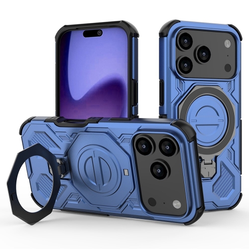 Калъф Magnetic Metal Kickstand за iPhone 17 Pro, син