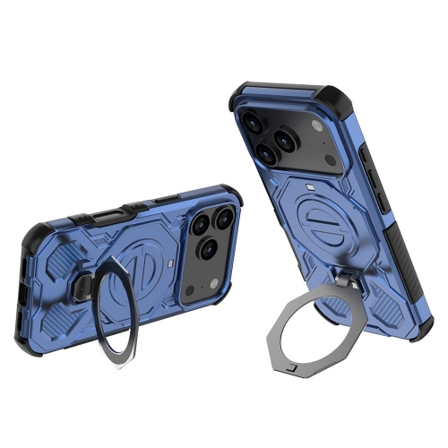 Калъф Magnetic Metal Kickstand за iPhone 17 Pro, син