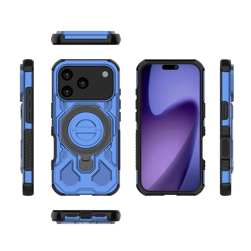 Калъф Magnetic Metal Kickstand за iPhone 17 Pro, син
