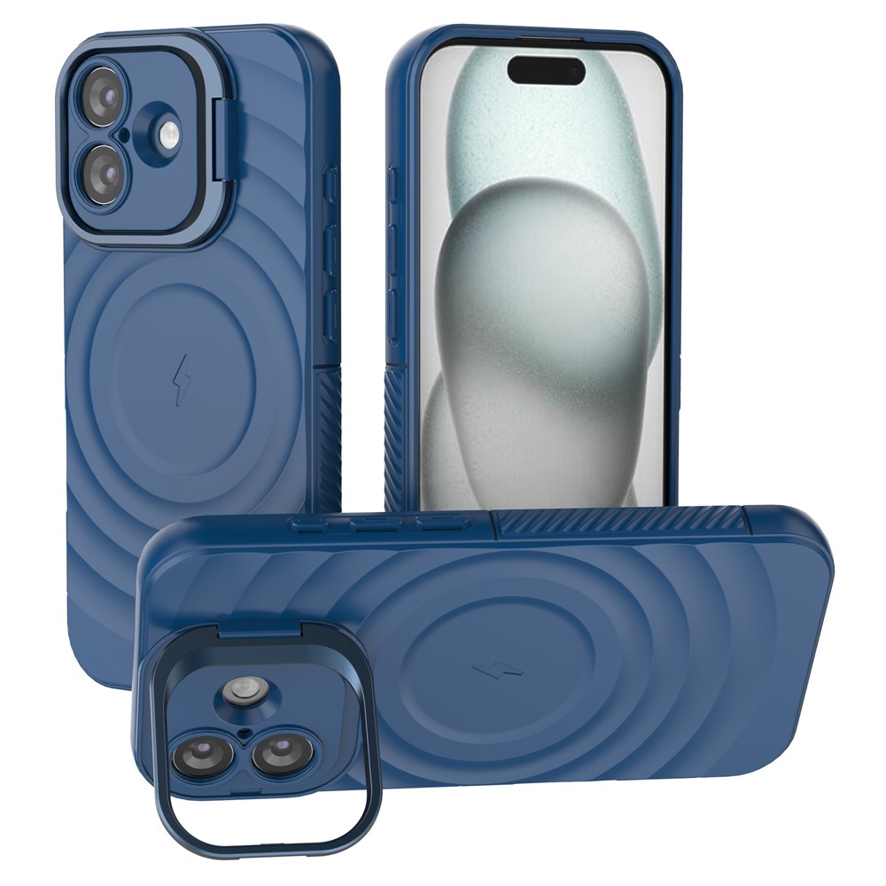 Силиконов калъф MagSF Kickstand за iPhone 17, син