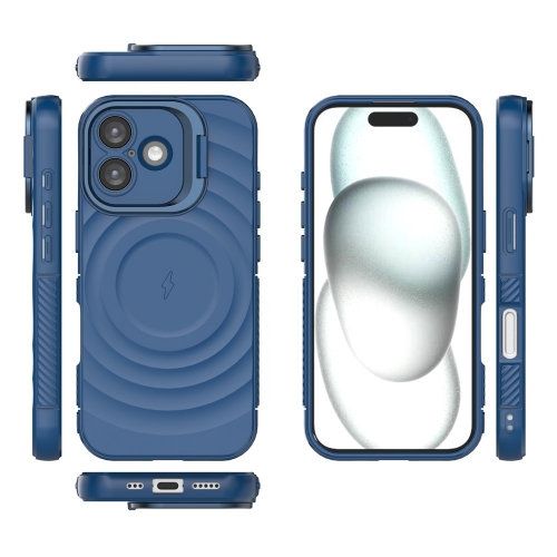 Силиконов калъф MagSF Kickstand за iPhone 17, син