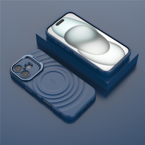 Силиконов калъф MagSF Kickstand за iPhone 17, син