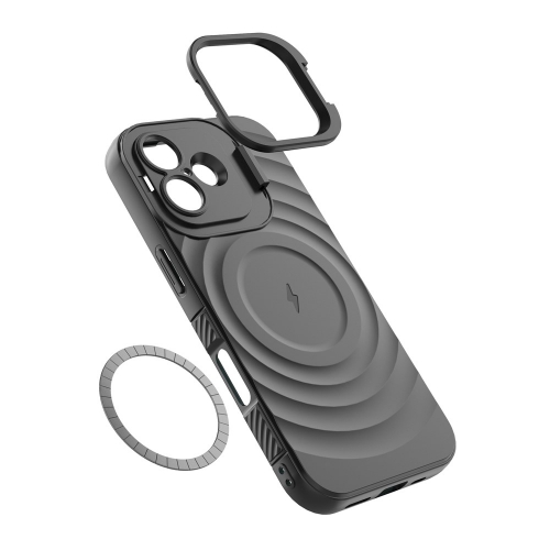 Силиконов калъф MagSF Kickstand за iPhone 17, черен